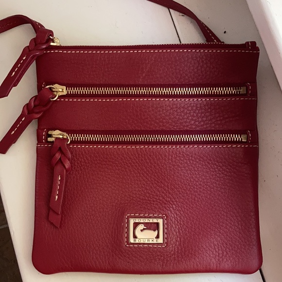 Dooney & Bourke Pebble Leather TripleZip Crossbody - Picture 1 of 10